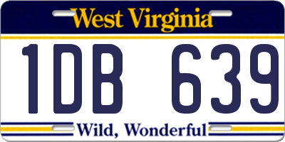 WV license plate 1DB639