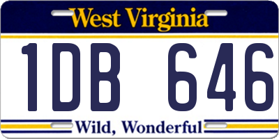 WV license plate 1DB646