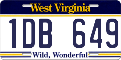 WV license plate 1DB649