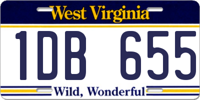 WV license plate 1DB655