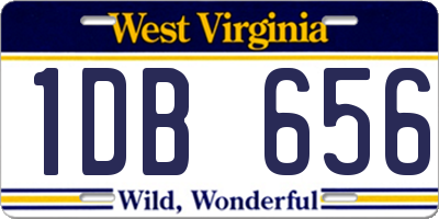 WV license plate 1DB656