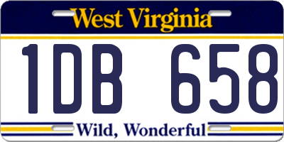 WV license plate 1DB658