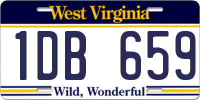 WV license plate 1DB659
