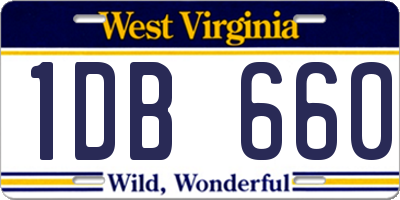 WV license plate 1DB660