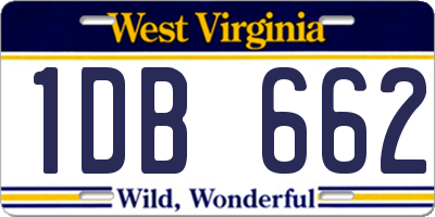 WV license plate 1DB662