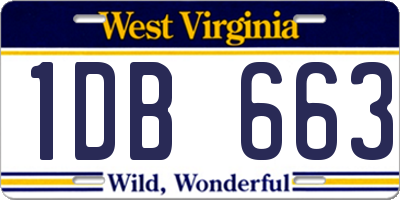 WV license plate 1DB663