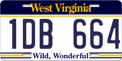 WV license plate 1DB664