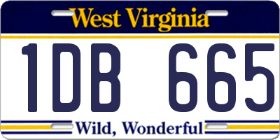 WV license plate 1DB665
