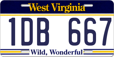 WV license plate 1DB667