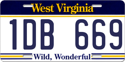 WV license plate 1DB669