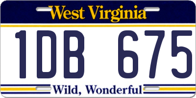 WV license plate 1DB675