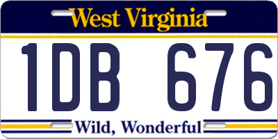 WV license plate 1DB676