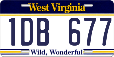 WV license plate 1DB677