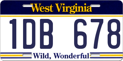 WV license plate 1DB678