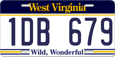 WV license plate 1DB679