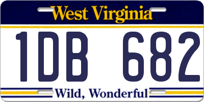 WV license plate 1DB682