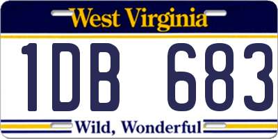 WV license plate 1DB683