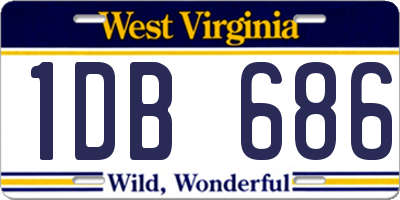 WV license plate 1DB686