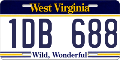 WV license plate 1DB688