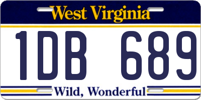 WV license plate 1DB689