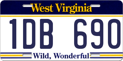 WV license plate 1DB690