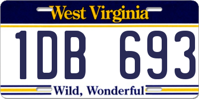 WV license plate 1DB693
