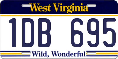 WV license plate 1DB695