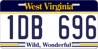 WV license plate 1DB696