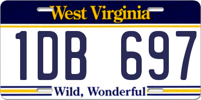 WV license plate 1DB697