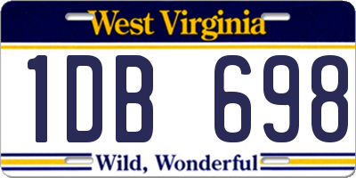 WV license plate 1DB698