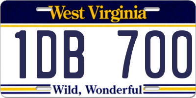 WV license plate 1DB700