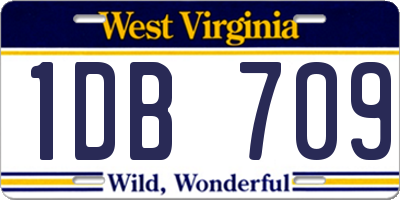 WV license plate 1DB709