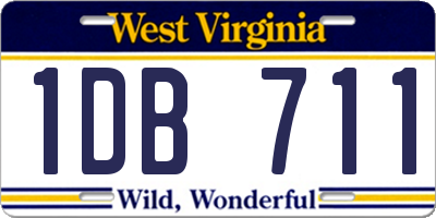 WV license plate 1DB711
