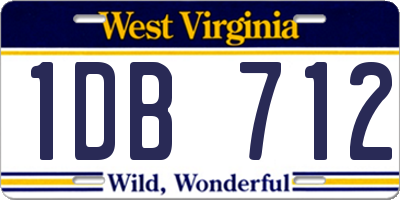 WV license plate 1DB712