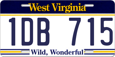 WV license plate 1DB715