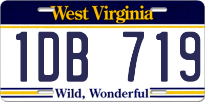 WV license plate 1DB719