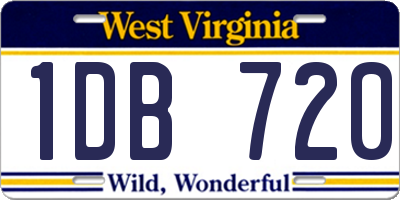 WV license plate 1DB720