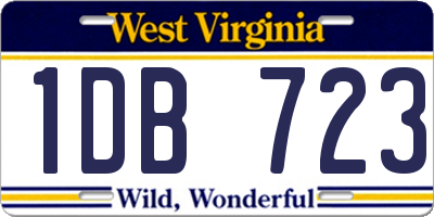 WV license plate 1DB723