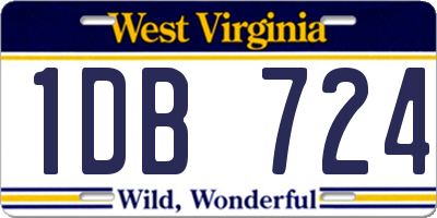 WV license plate 1DB724