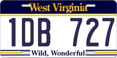 WV license plate 1DB727