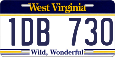 WV license plate 1DB730