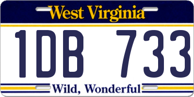 WV license plate 1DB733