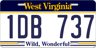WV license plate 1DB737