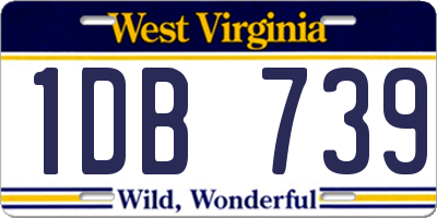 WV license plate 1DB739