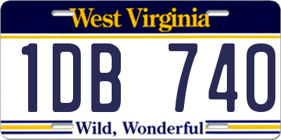 WV license plate 1DB740