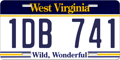 WV license plate 1DB741