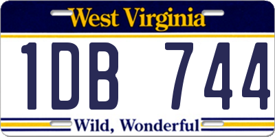 WV license plate 1DB744