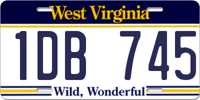 WV license plate 1DB745