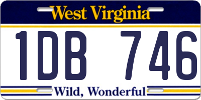 WV license plate 1DB746