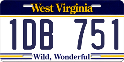 WV license plate 1DB751